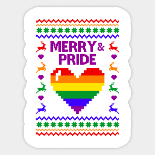Merry And Pride LGBT Ugly Sweater Sticker